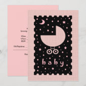Invitations de douche pour bébé pour fille (Devant / Derrière)