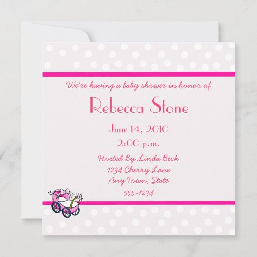 Invitations De Douche Pour Bébé Pour Les Filles (Devant)