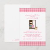 Invitations de douche pour bébé rose (Devant / Derrière)