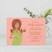 Invitations de douche pour bébé [rose] (Debout devant)