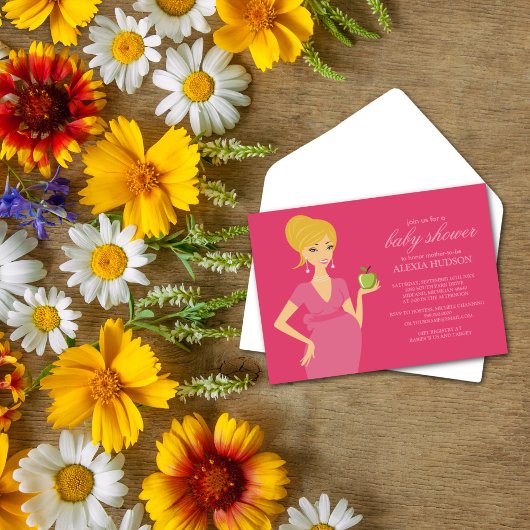 Invitations de douche pour bébé {Rose}