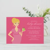 Invitations de douche pour bébé {Rose} (Debout devant)