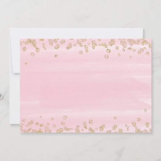 Invitations de douche pour bébé rose clair et or (Dos)