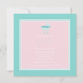 Invitations de douche pour bébé rose et bleu Turqu (Dos)
