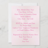 Invitations de douche pour bébé rose et or, Person (Dos)