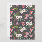 Invitations de douche pour bébé rose floral (Dos)