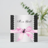 Invitations de douche pour bébé rose Ladybug (Debout devant)