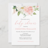 Invitations de douche pour bébé rose pâle (Devant)