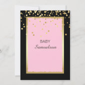 Invitations de douche pour bébé rose tendance pers (Dos)