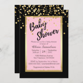 Invitations de douche pour bébé rose tendance pers (Devant / Derrière)