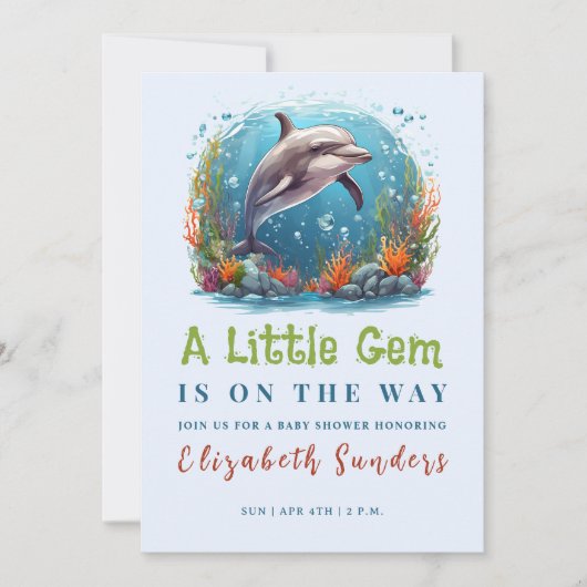 Invitations de douche pour bébé sous-marine (Devant)