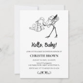 Invitations de douche pour bébé Stork (Devant)