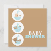 Invitations de douche pour bébé super mignonne (Devant)