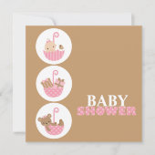 Invitations de douche pour bébé super mignonne (Devant)