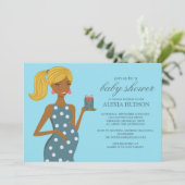 Invitations de douche pour bébé [Turquoise] (Debout devant)