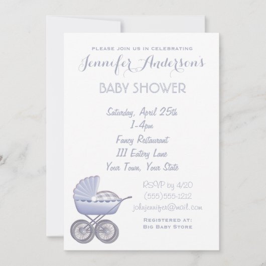Invitations de douche pour bébé Unisex simple et c (Devant)