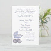 Invitations de douche pour bébé Unisex simple et c (Debout devant)