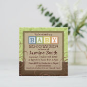 Invitations de douche pour bébé vert neutre (Debout devant)