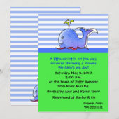Invitations de douche pour bébés baleines (Devant / Derrière)