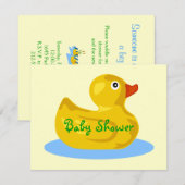 Invitations de douche pour bébés en caoutchouc (Devant / Derrière)