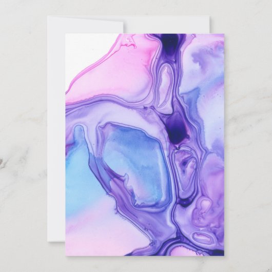 Invitations de douche pour bébés Ethereal Wave Pur (Dos)