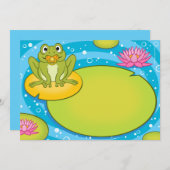 Invitations de douche pour bébés Froggy Pond (Devant / Derrière)