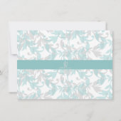 Invitations de douche pour bébés Hibou, Aqua, Grey (Dos)