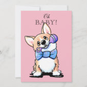Invitations de douche pour bébés KiniArt Corgi (Devant)