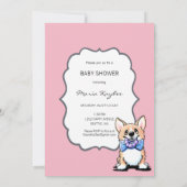 Invitations de douche pour bébés KiniArt Corgi (Dos)