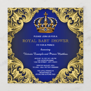 Invitations de douche pour bébés Prince Boy Fancy