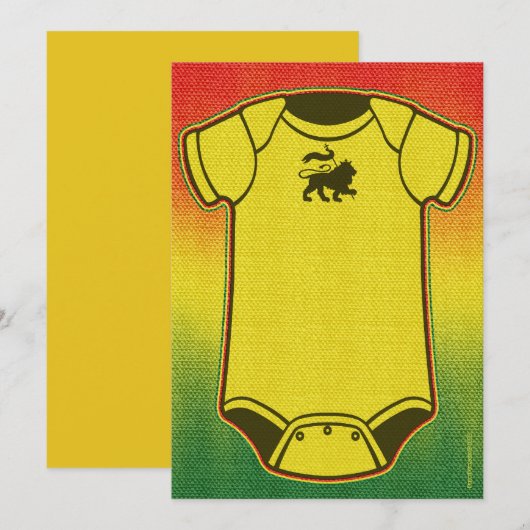 Invitations de douche pour bébés reggae (Devant / Derrière)