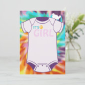 Invitations de douche pour bébés Tie Dye (Debout devant)