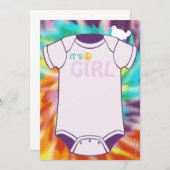 Invitations de douche pour bébés Tie Dye (Devant / Derrière)