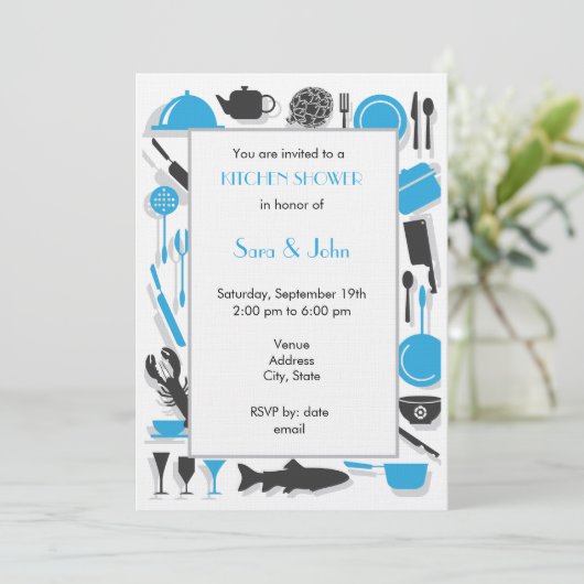 Invitations de douche pour couples - Cuisine (Debout devant)