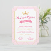 Invitations de douche Princess | Fille rose (Debout devant)