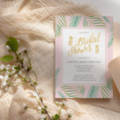 Invitations de douche tropicale nuptiale en rose e