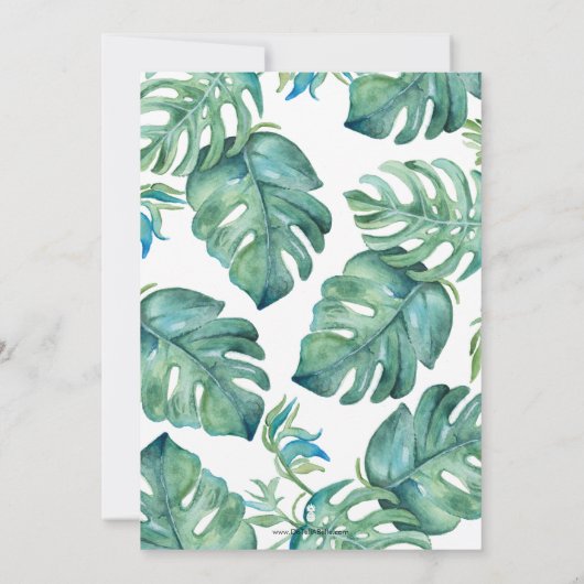 Invitations de douche tropicale nuptiale Impressio (Dos)