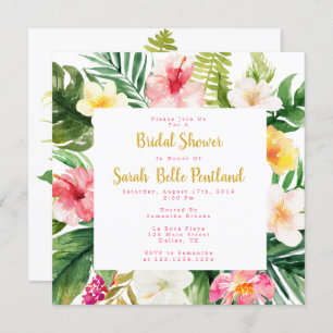 Invitations de douche tropicale nuptiale, personna