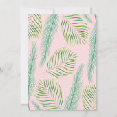 Invitations de douche tropicale pour bébés en rose (Dos)