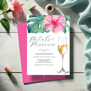 Invitations de douche tropicale rose   Brunch
