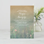 invitations de douche vintage fleur sauvage (Debout devant)