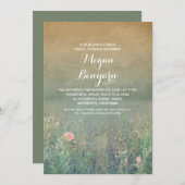 invitations de douche vintage fleur sauvage (Devant / Derrière)