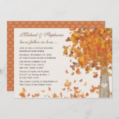 Invitations de douches Couples d'automne d'arbre s (Devant / Derrière)