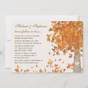 Invitations de douches Couples d'automne d'arbre s