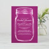Invitations de douches de Fuchsia Mason Jar (Debout devant)