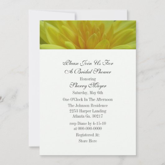 Invitations de douches de maman du Jardin Jaune (Devant)