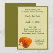 Invitations de douches d'un couple de coquelicots (Devant / Derrière)