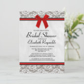 Invitations de douches en dentelle rouge et noire (Debout devant)