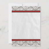 Invitations de douches en dentelle rouge et noire (Dos)