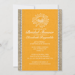 Invitations de douches en dentelle Vintage orange